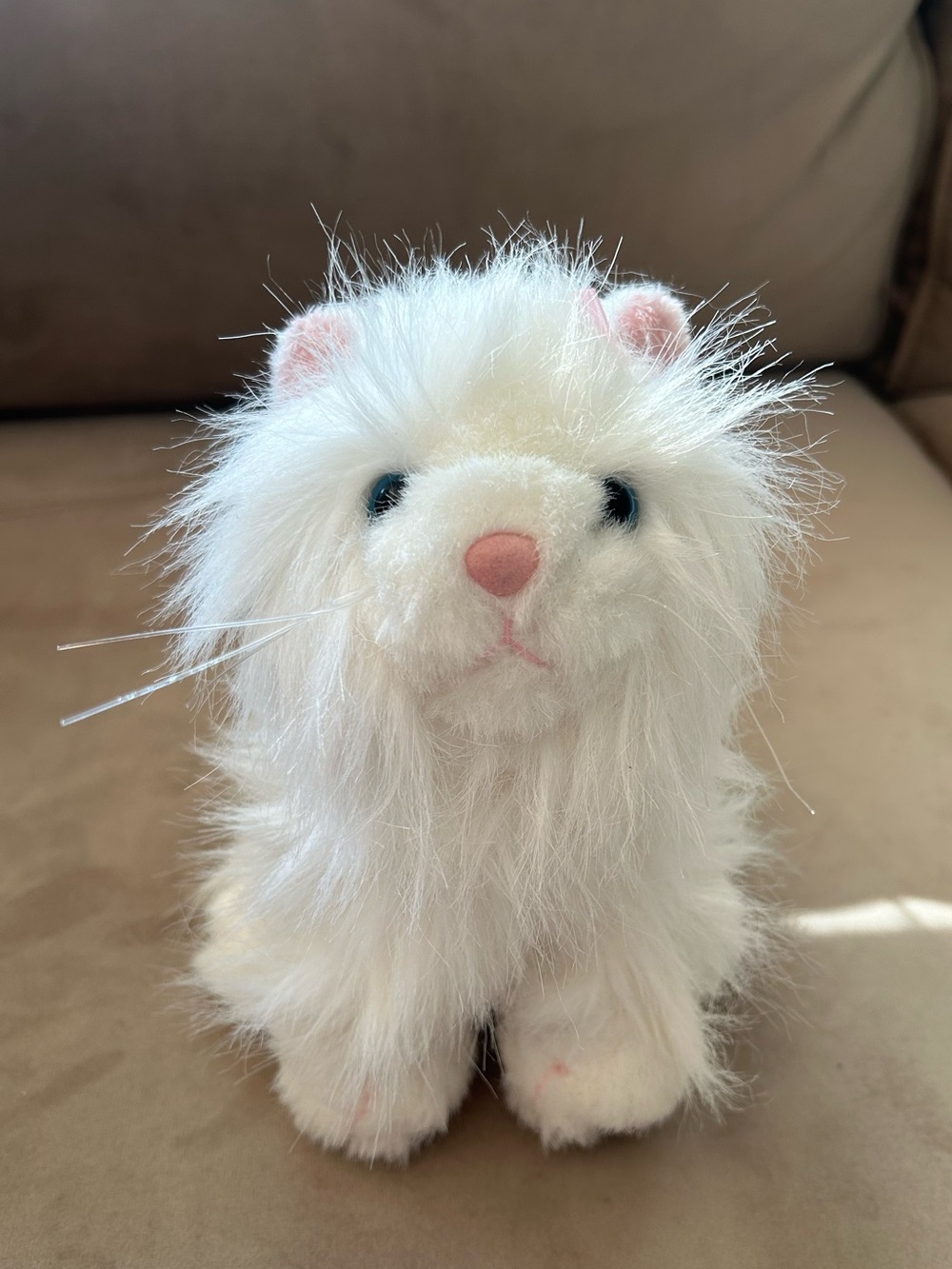 Ganz Webkinz Persian Cat White Plush Stuffed Animal HM110 Toy Lovey w Pink Bow